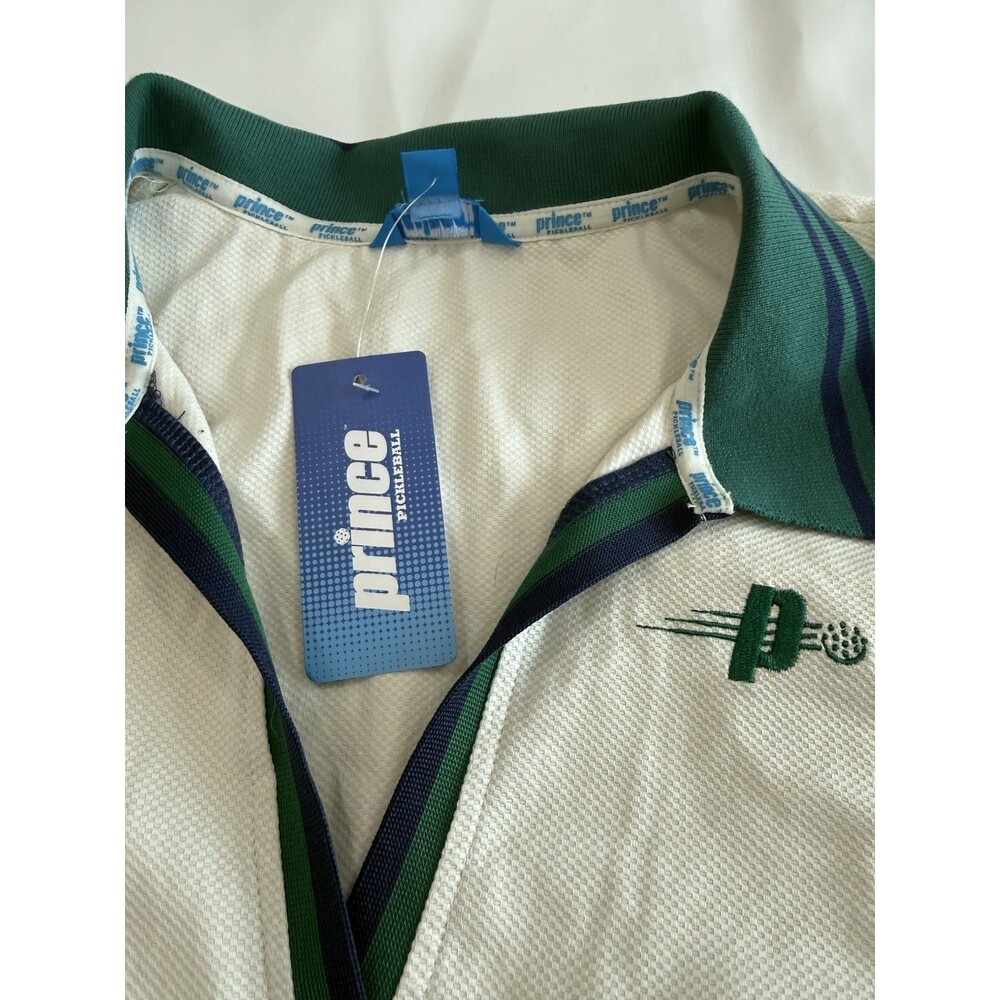 Prince Pickleball Women's Collared Pleated Dress White Green Size L - Picture 3 of 10